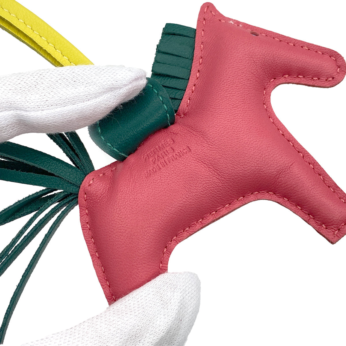 Luxury Promise Japan HERMES BAG CHARM RODEO PM ROSE AZALEE MALACHITE LIME AGNEAU MILO 90274066