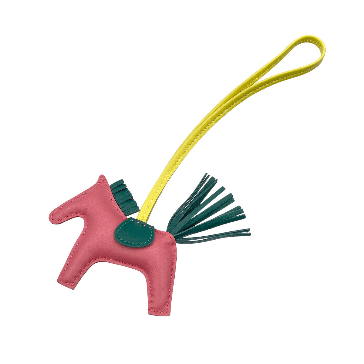 Luxury Promise Japan HERMES BAG CHARM RODEO PM ROSE AZALEE MALACHITE LIME AGNEAU MILO 90274066