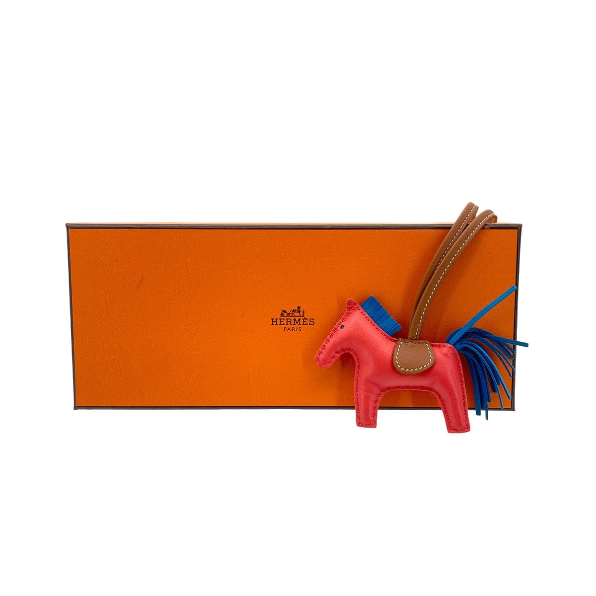 Luxury Promise Japan HERMES BAG CHARM RODEO PM ROSE TEXAS BLUE ZANZIBAR GOLD AGNEAU MILO Y 90299116