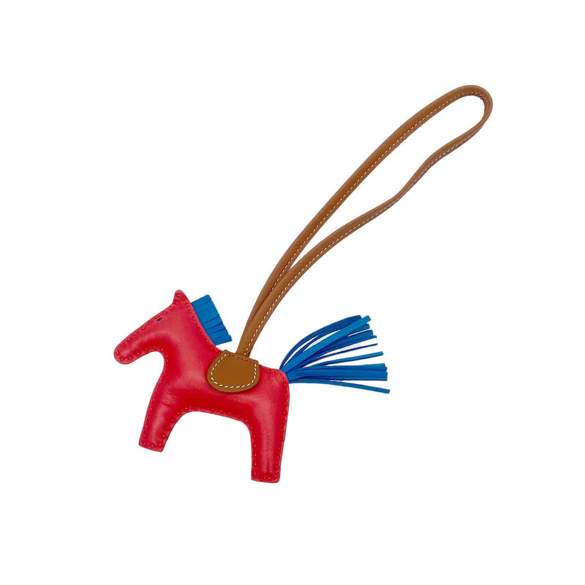 Luxury Promise Japan HERMES BAG CHARM RODEO PM ROSE TEXAS BLUE ZANZIBAR GOLD AGNEAU MILO Y 90299116