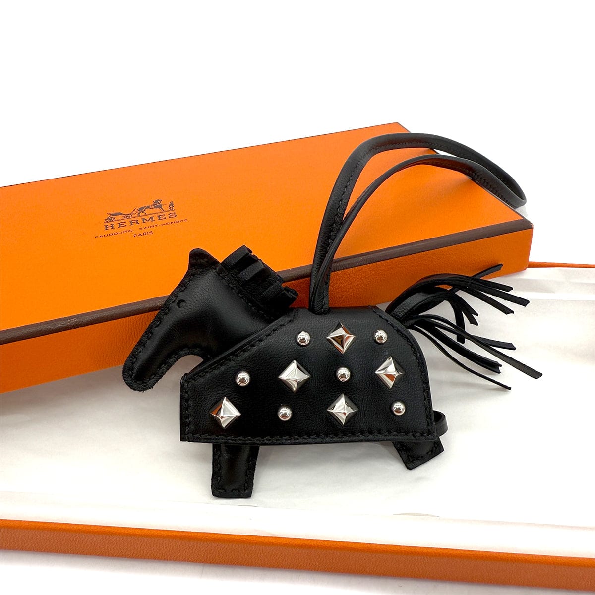 Luxury Promise Japan HERMES BAG CHARM RODEO ROBEO ROCK PM BLACK AGNEAU MILO K 90299825