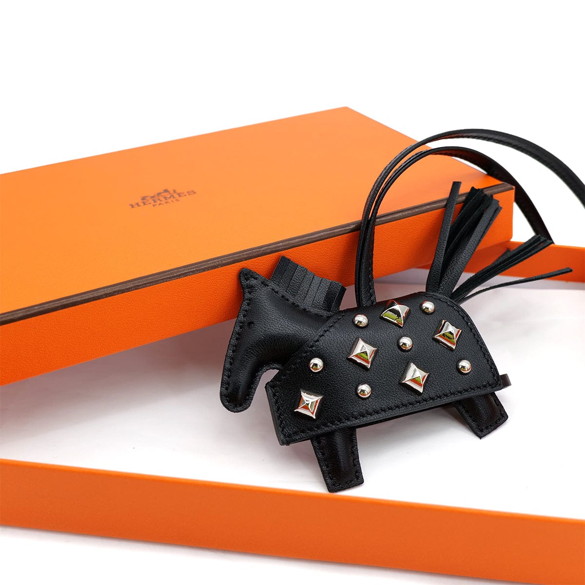 Luxury Promise Japan HERMES BAG CHARM RODEO ROBEO ROCK PM BLACK AGNEAU MILO K 90309183