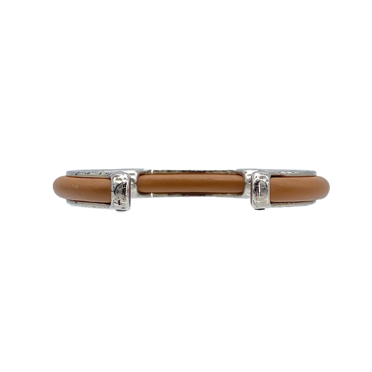 Luxury Promise Japan HERMES BANGLE BRACELET BROWN SILVER ACCESSORY 90276656