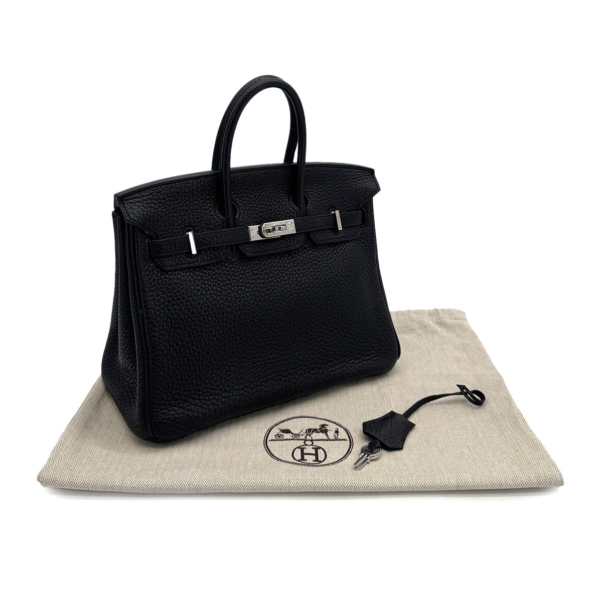 Luxury Promise Japan HERMES BIRKIN 25 BLACK TAURILLON CLEMENCE HAND BAG 2010 SQUARE N PALLADIUM HARDWARE 90312935