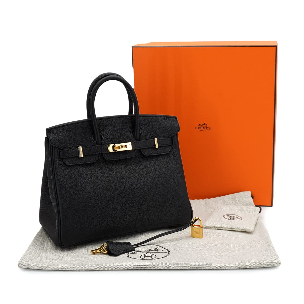 Luxury Promise Japan HERMES BIRKIN 25 BLACK TOGO HAND BAG 2026 G STAMP GOLD HARDWARE 90326677