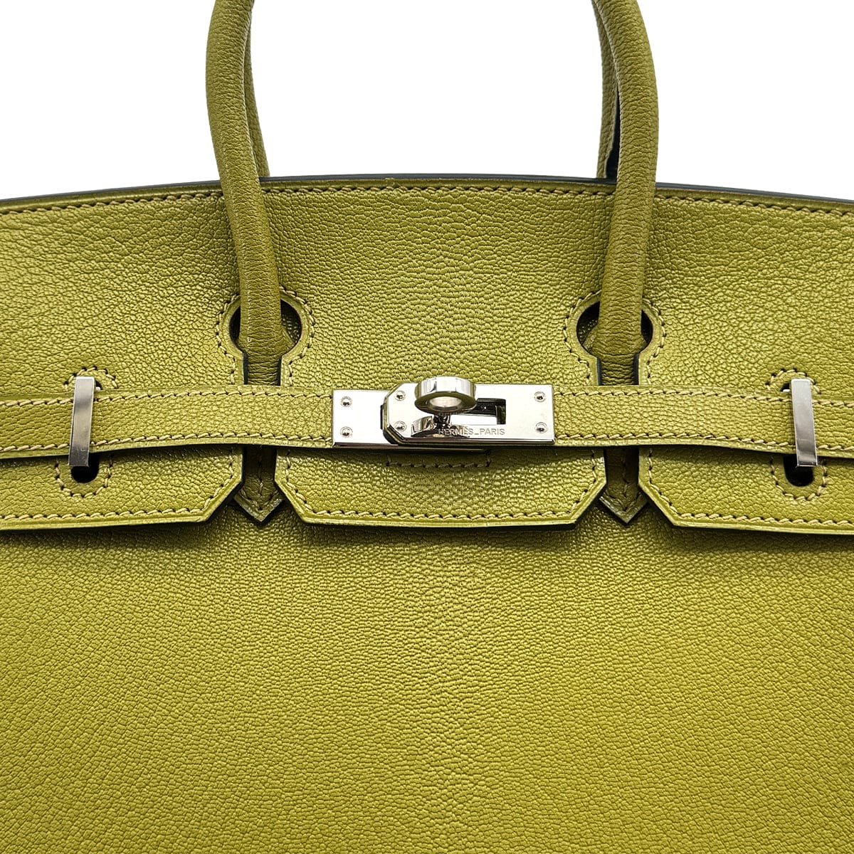 Luxury Promise Japan HERMES BIRKIN 25 CHARTREUSE CHEVRE HAND BAG 2004 SQUARE H PALLADIUM HARDWARE 90312929