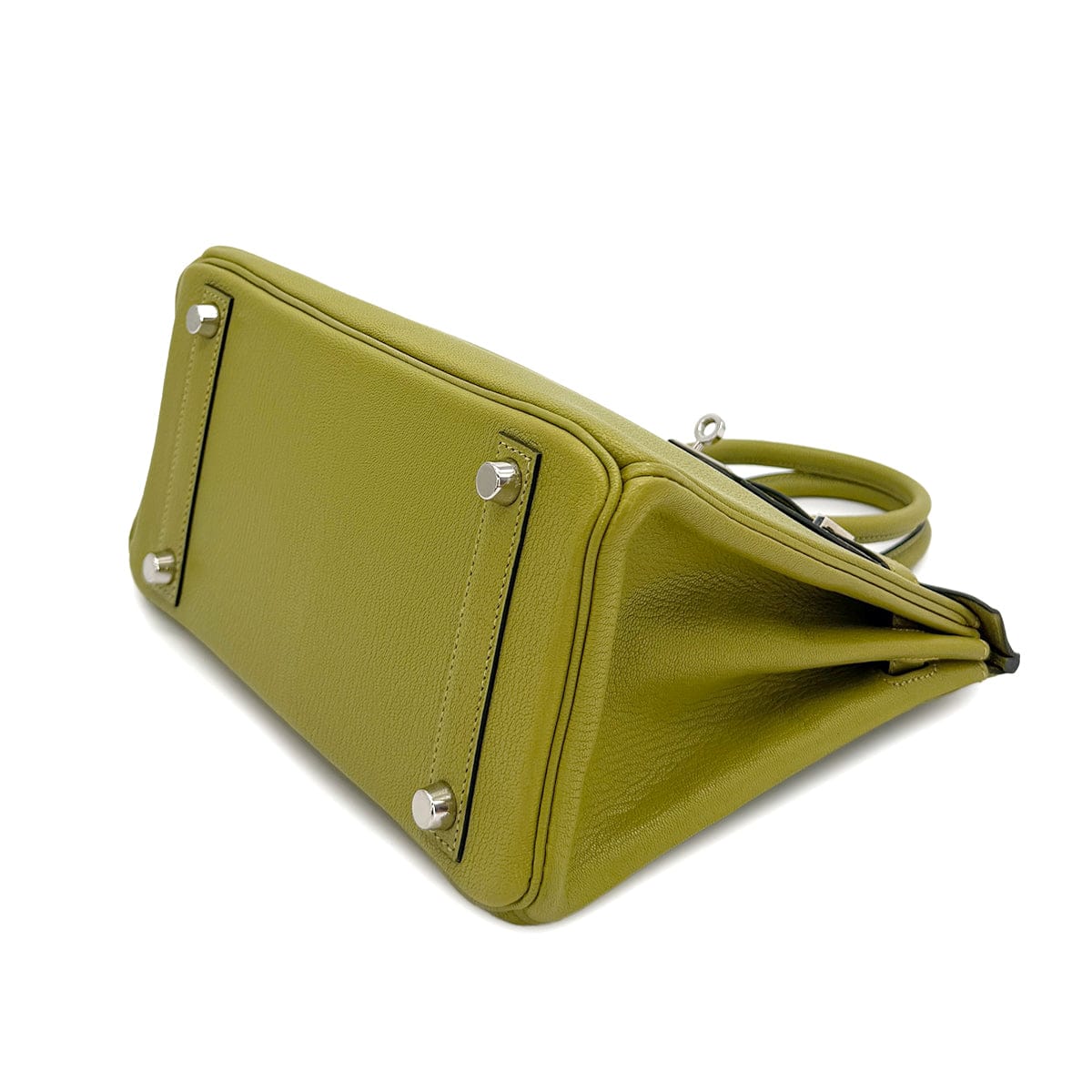 Luxury Promise Japan HERMES BIRKIN 25 CHARTREUSE CHEVRE HAND BAG 2004 SQUARE H PALLADIUM HARDWARE 90312929