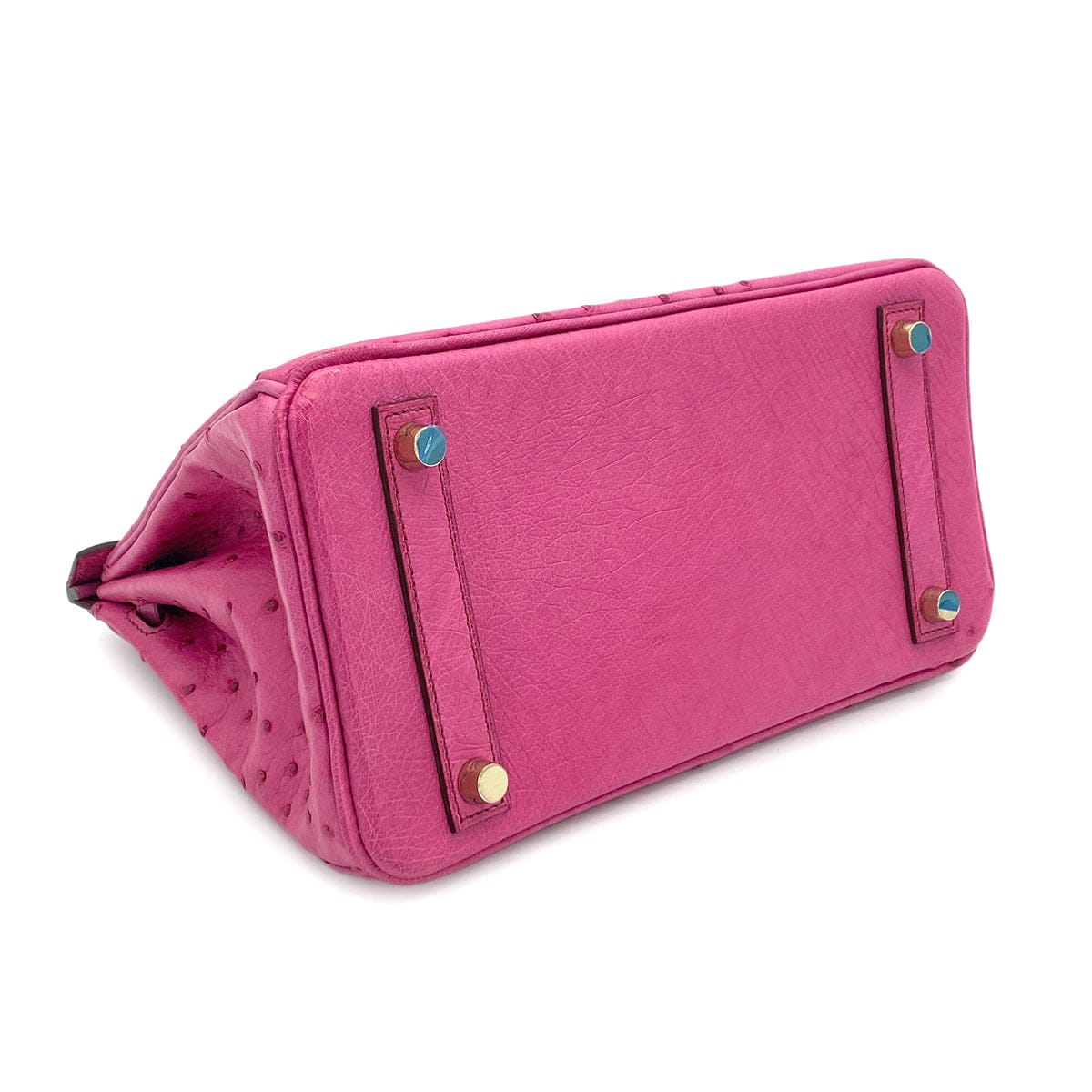 Luxury Promise Japan HERMES BIRKIN 25 FUCHSIA OSTRICH HAND BAG 2009 SQUARE M GOLD HARDWARE 90324625