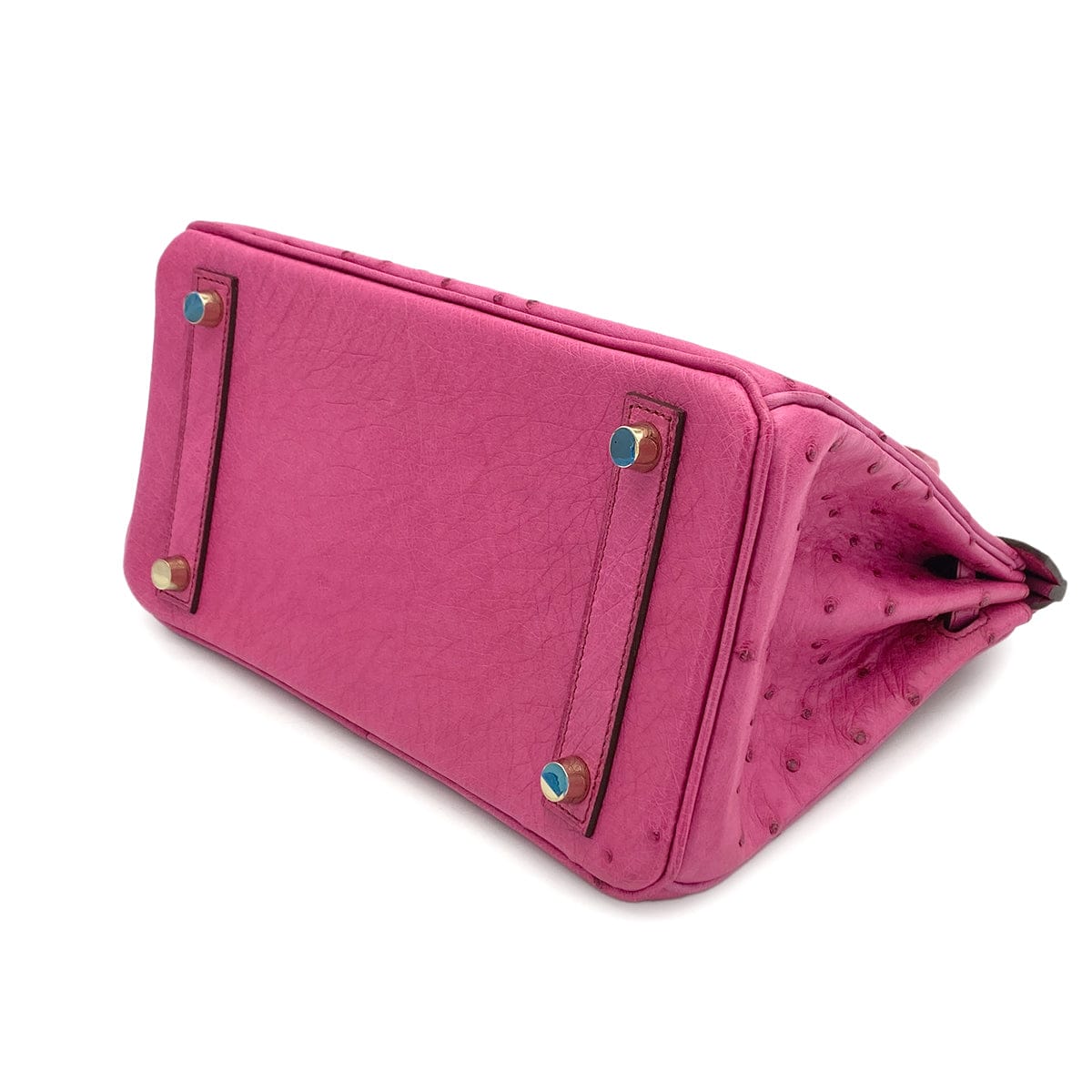 Luxury Promise Japan HERMES BIRKIN 25 FUCHSIA OSTRICH HAND BAG 2009 SQUARE M GOLD HARDWARE 90324625
