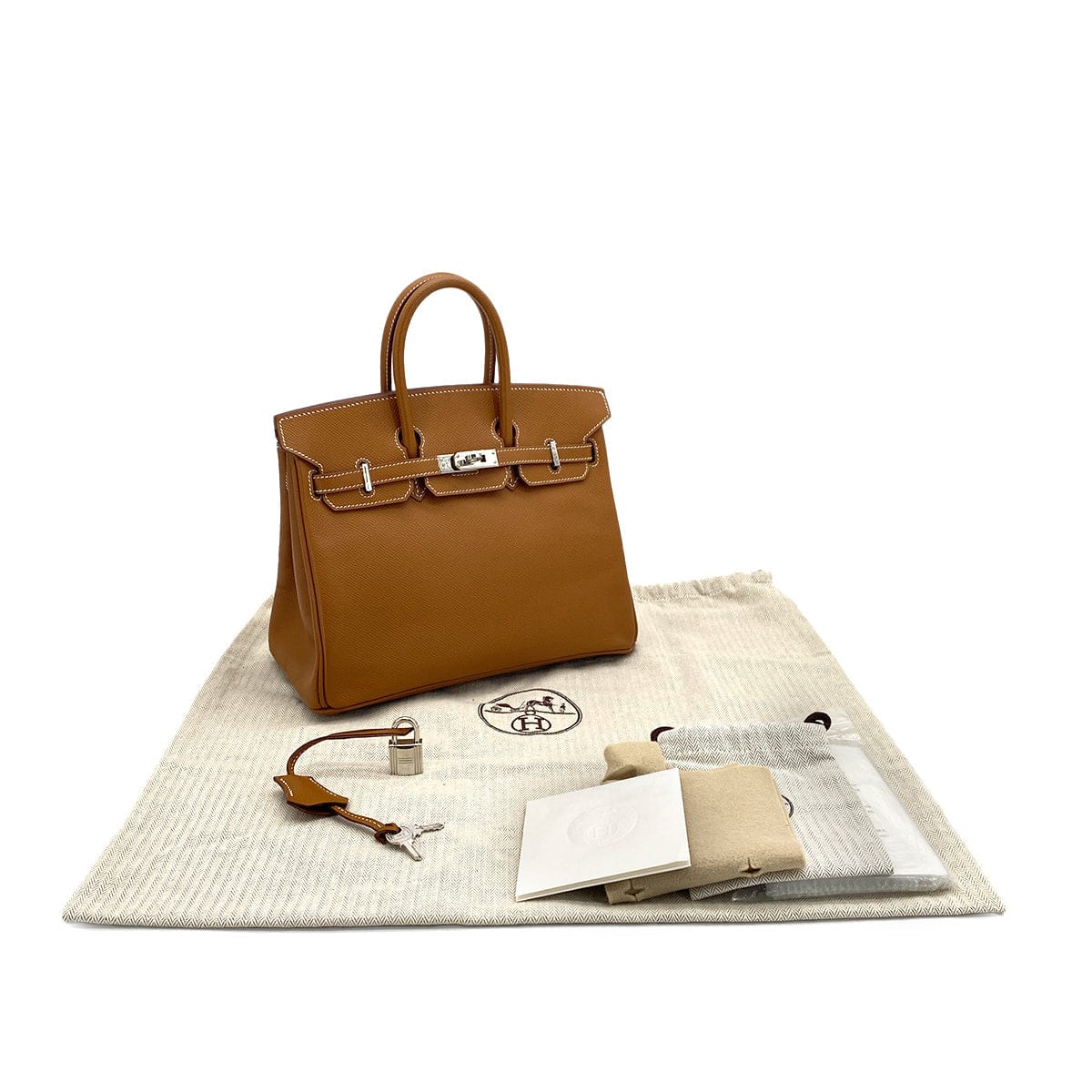 Luxury Promise Japan HERMES BIRKIN 25 GOLD EPSOM HAND BAG 2010 SQUARE N PALLADIUM HARDWARE 90312525
