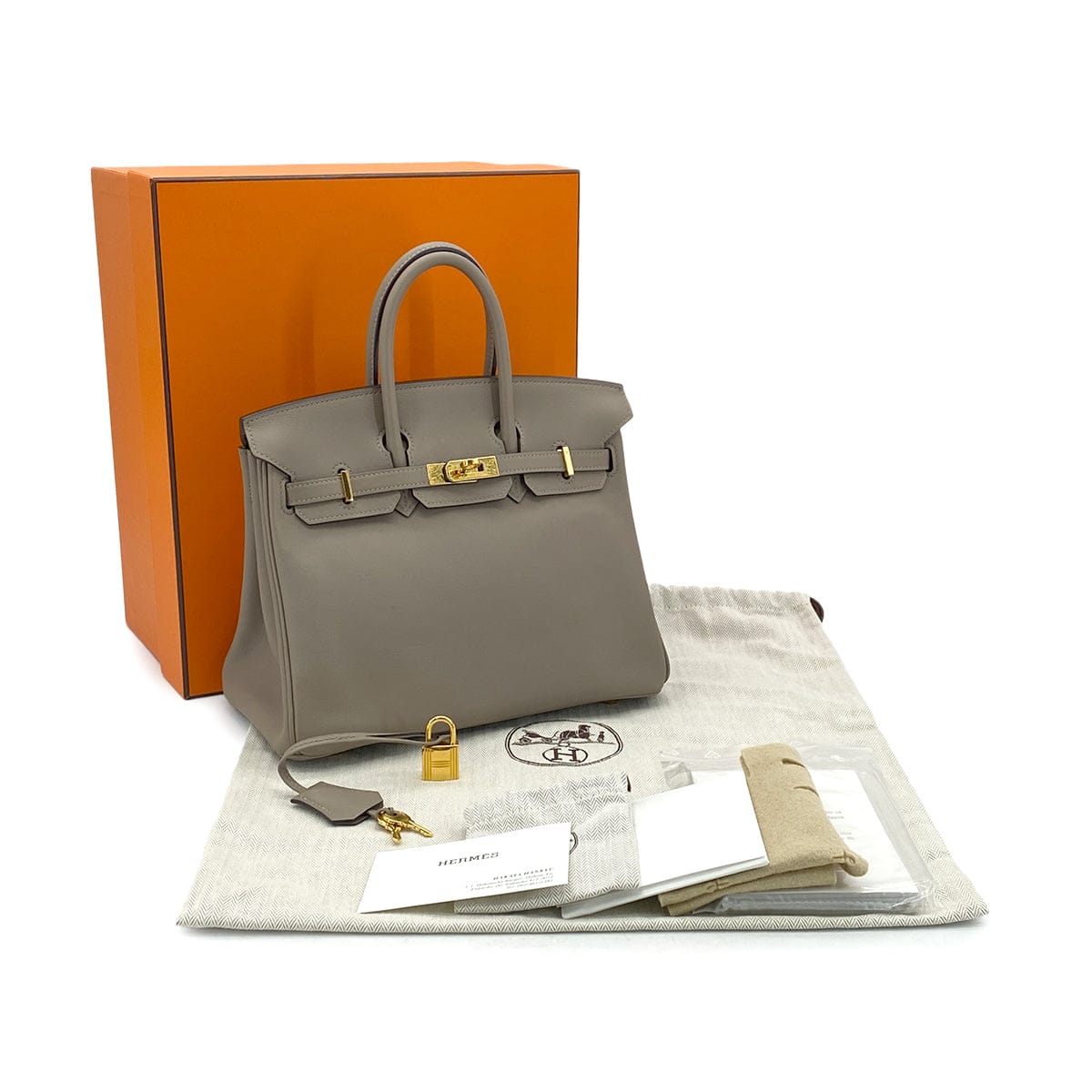 Luxury Promise Japan HERMES BIRKIN 25 GRIS ASPHALTE SWIFT HAND BAG A GHW 90301730
