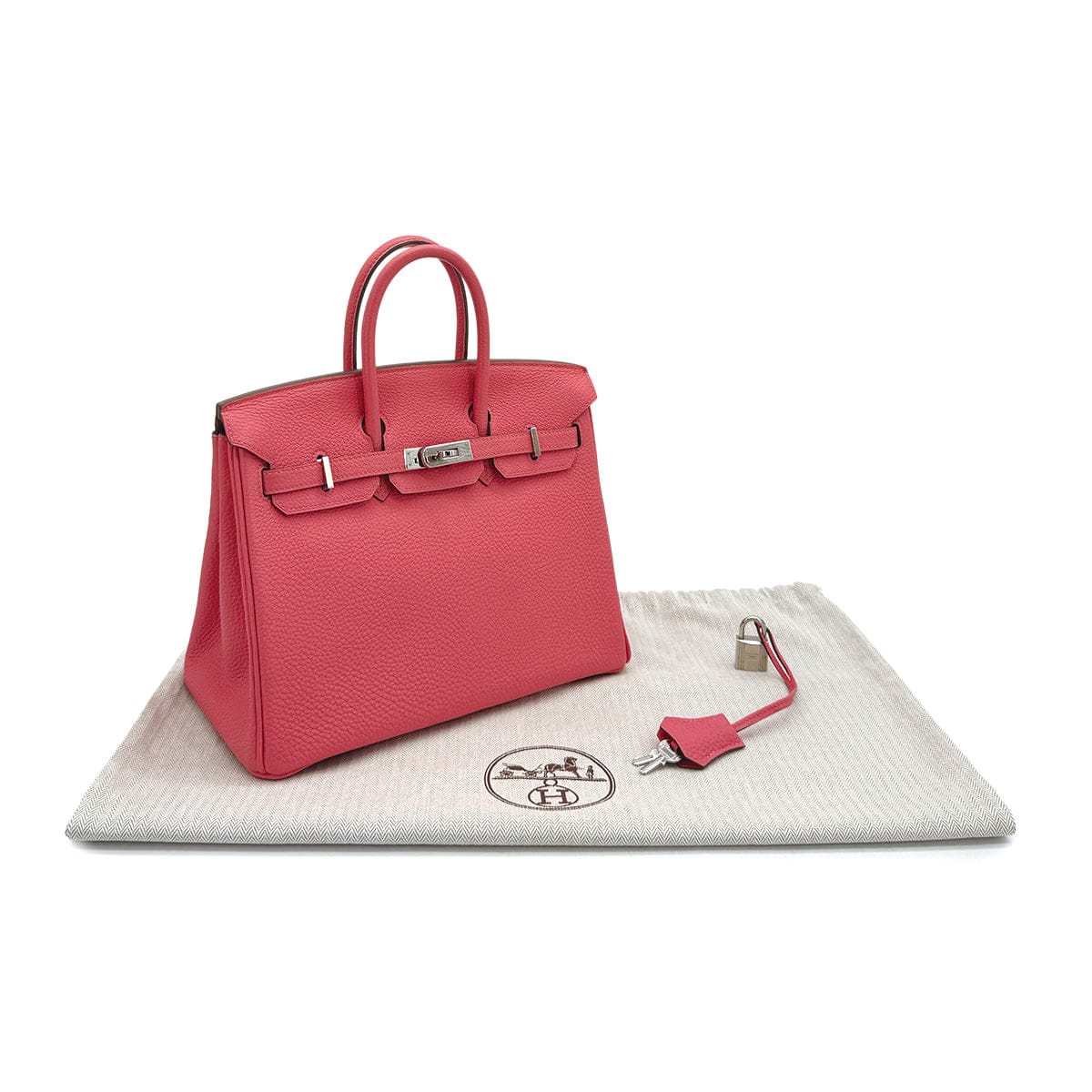 Luxury Promise Japan HERMES BIRKIN 25 ROSE LIPSTICK TOGO HAND BAG 2011 SQUARE O PALLADIUM HARDWARE 90311820