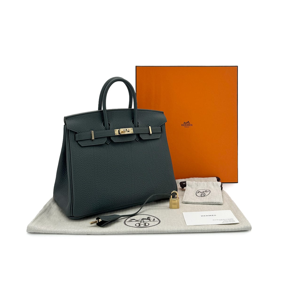 Luxury Promise Japan HERMES BIRKIN 25 VERT MANGROVE TOGO HAND BAG K PGHW 90305223