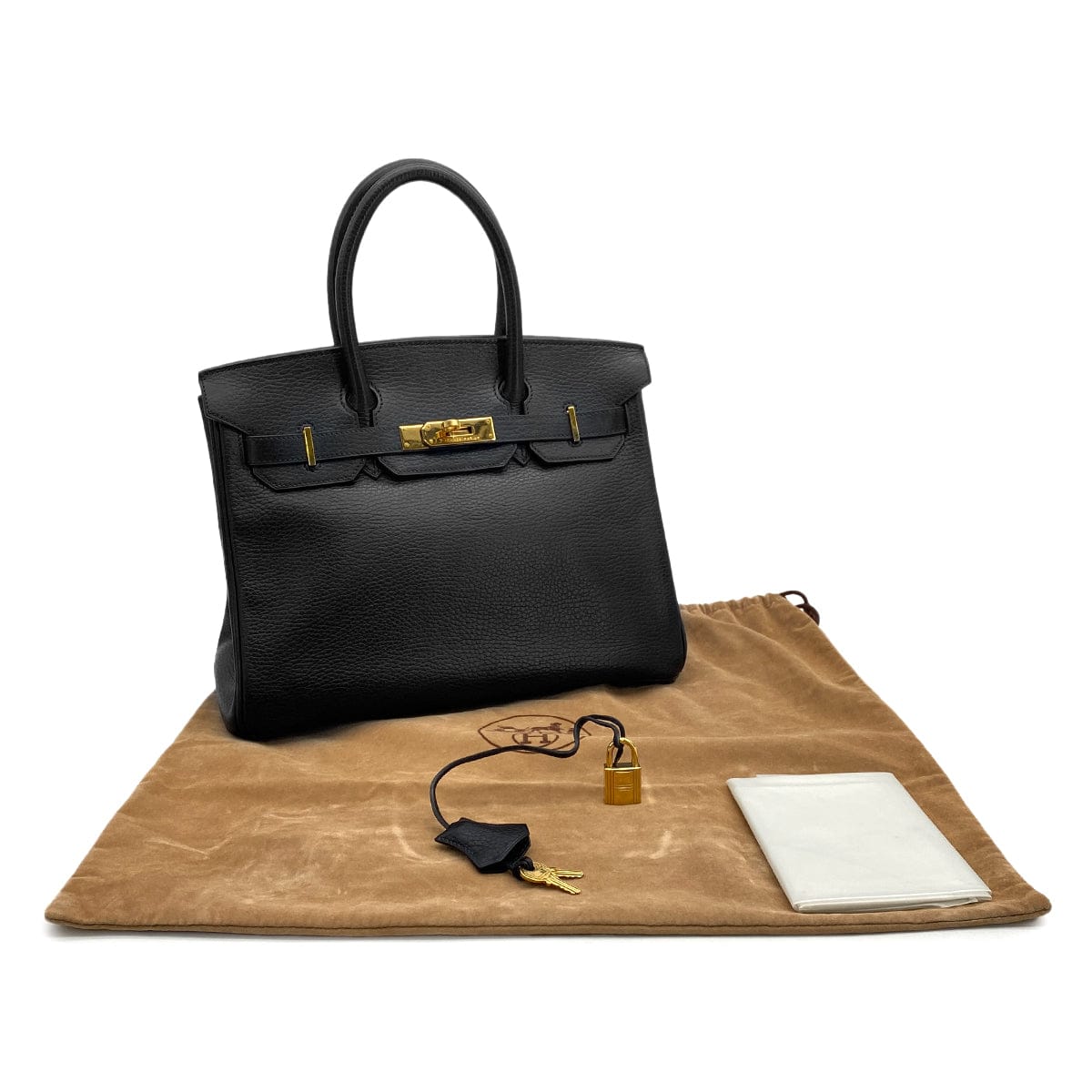 Luxury Promise Japan HERMES BIRKIN 30 BLACK ARDENNES HAND BAG 2003 SQUARE G GOLD HARDWARE 90314771