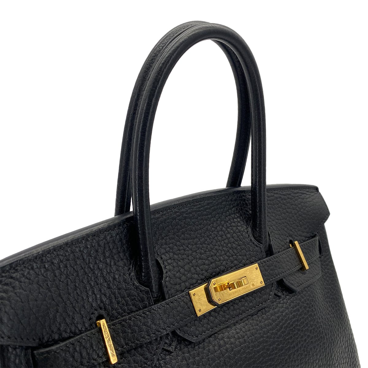 Luxury Promise Japan HERMES BIRKIN 30 BLACK FJORD HAND BAG 1998 SQUARE B GOLD HARDWARE 90317180