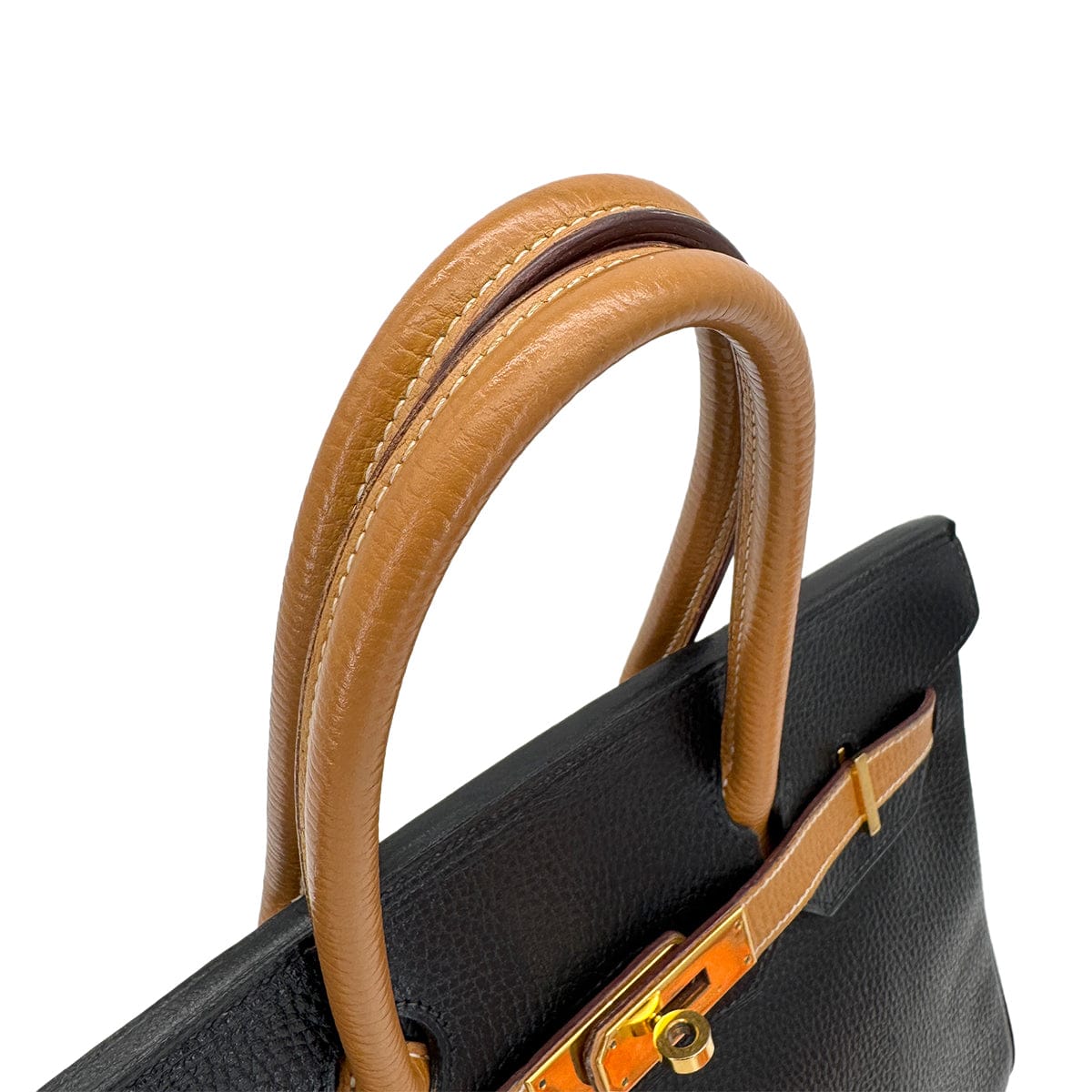 Luxury Promise Japan HERMES BIRKIN 30 BLACK NATUREL ARDENNES HAND BAG 1995 CIRCLE Y GOLD HARDWARE 90322922