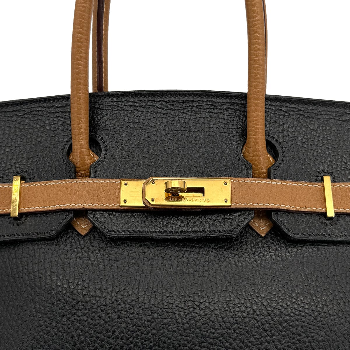 Luxury Promise Japan HERMES BIRKIN 30 BLACK NATUREL ARDENNES HAND BAG 1995 CIRCLE Y GOLD HARDWARE 90322922