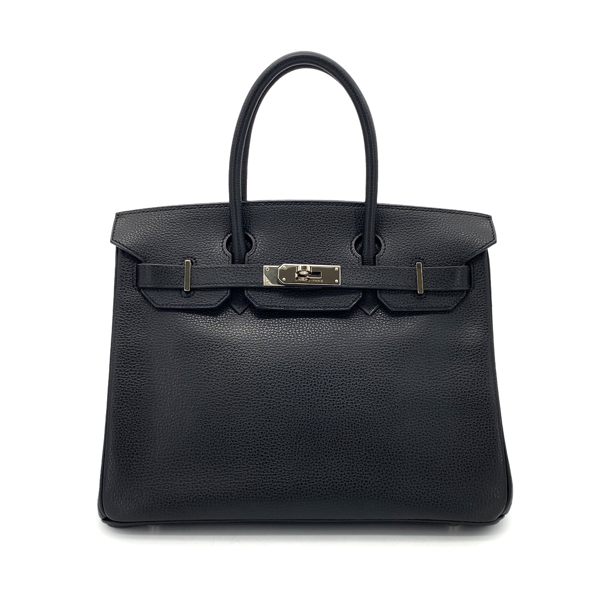 Luxury Promise Japan HERMES BIRKIN 30 BLACK VACHE LIEGEE HAND BAG □J SHW 90274836