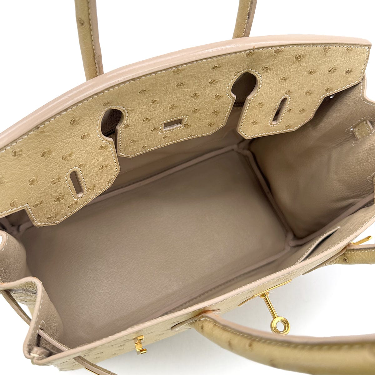 Luxury Promise Japan HERMES BIRKIN 30 BLANCCASSE OSTRICH HAND BAG □J GOLD HARDWARE 90309169