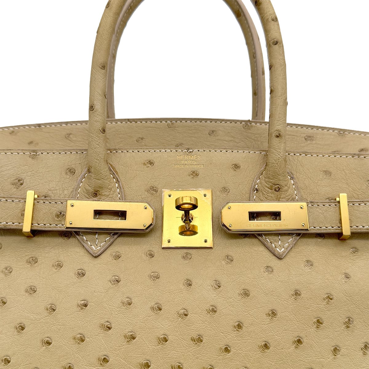 Luxury Promise Japan HERMES BIRKIN 30 BLANCCASSE OSTRICH HAND BAG □J GOLD HARDWARE 90309169
