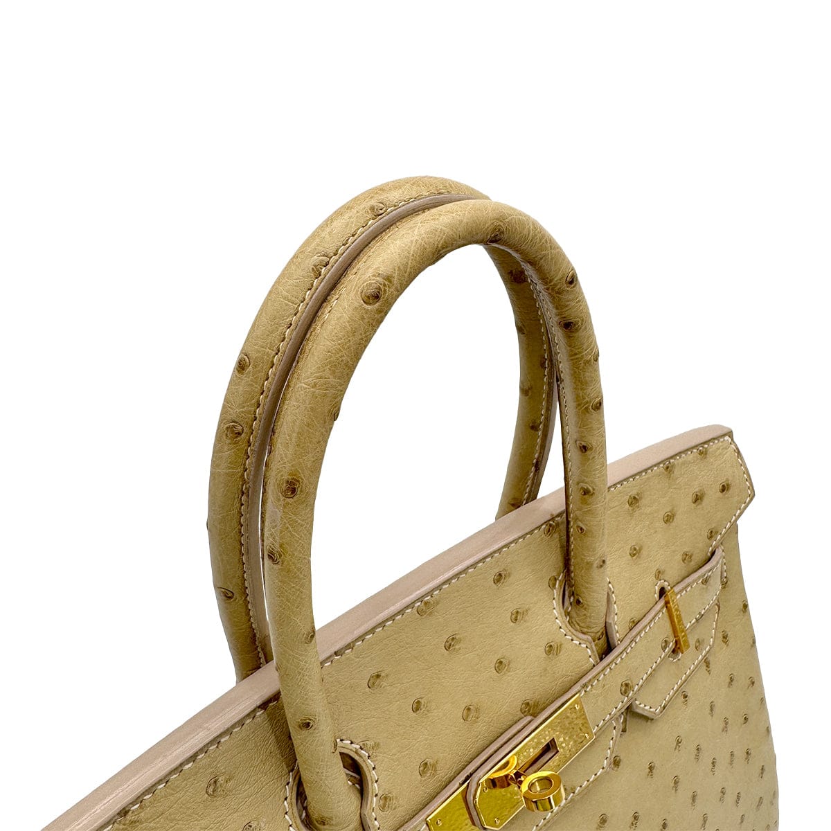Luxury Promise Japan HERMES BIRKIN 30 BLANCCASSE OSTRICH HAND BAG □J GOLD HARDWARE 90309169