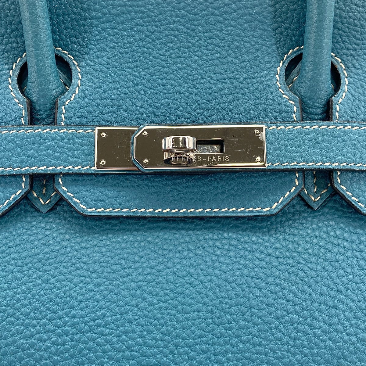 Luxury Promise Japan HERMES BIRKIN 30 BLUE JEAN TOGO HAND BAG 2004 SQUARE H PALLADIUM HARDWARE 90311970