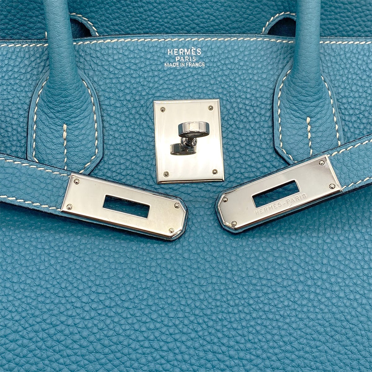 Luxury Promise Japan HERMES BIRKIN 30 BLUE JEAN TOGO HAND BAG 2004 SQUARE H PALLADIUM HARDWARE 90311970