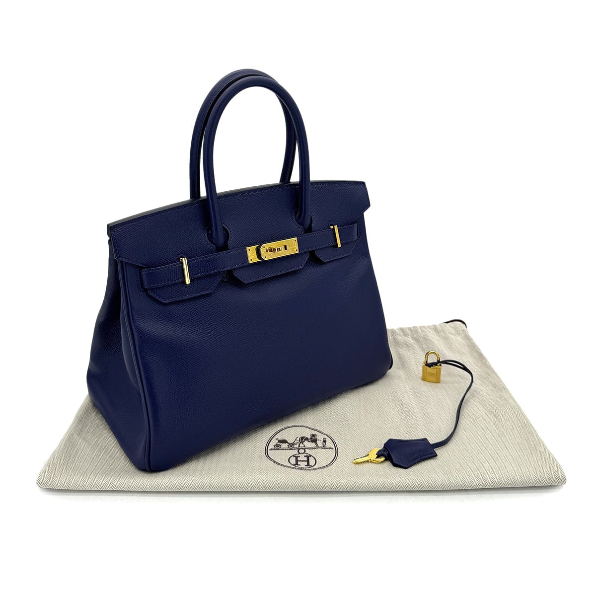 Luxury Promise Japan HERMES BIRKIN 30 BLUE SAPHIR EPSOM HAND BAG X GHW 90298336