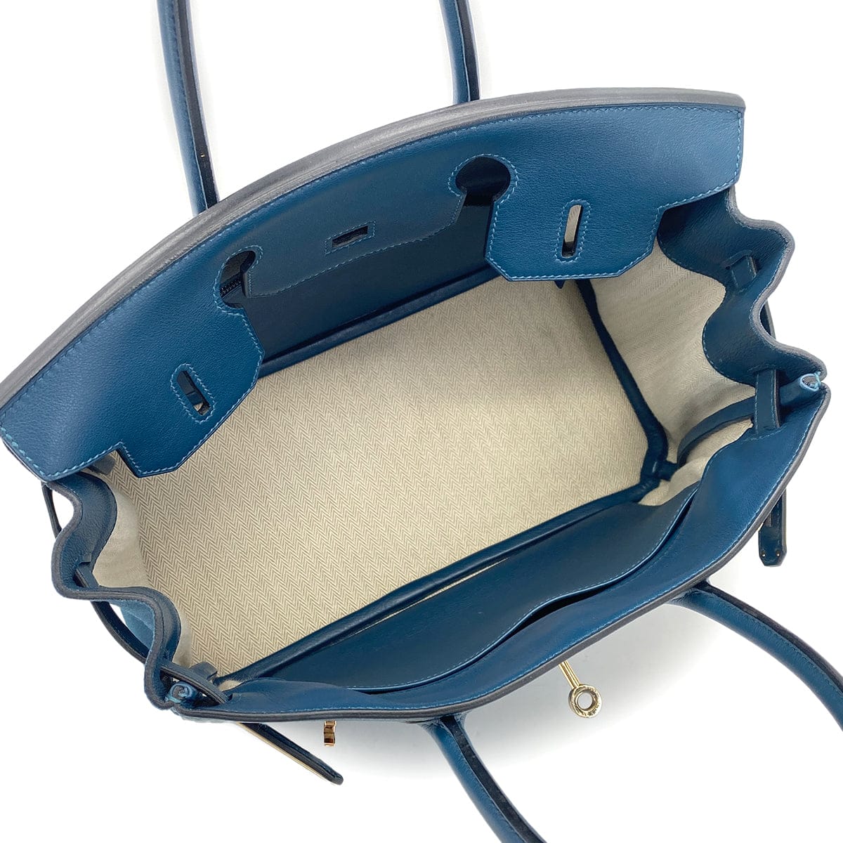 Luxury Promise Japan HERMES BIRKIN 30 BLUE THALASSA GRIZZLY DEBRIS HAND BAG 2012 SQUARE P GOLD HARDWARE 90319652