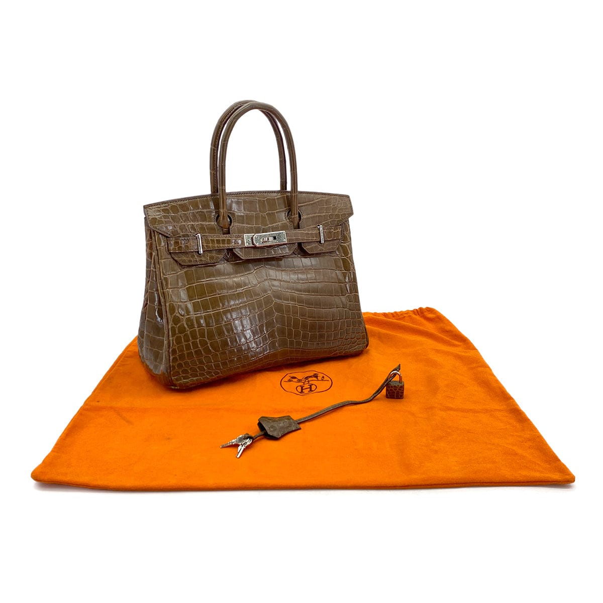 Luxury Promise Japan HERMES BIRKIN 30 BROWN CROCODILE NILOTICUS HAND BAG □M PHW 90305904