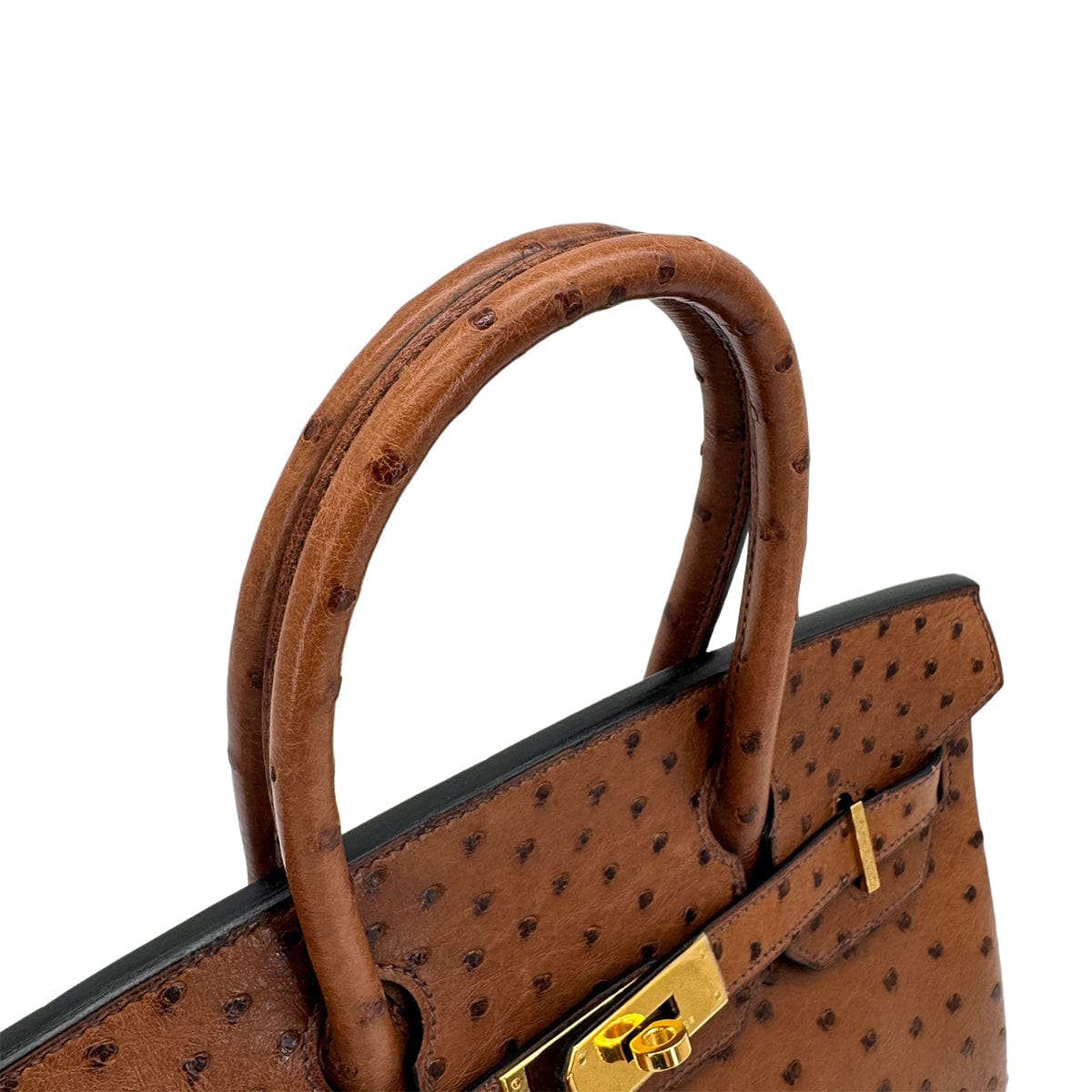 Luxury Promise Japan HERMES BIRKIN 30 CHESTNUT OSTRICH HAND BAG 2005 SQUARE I GOLD HARDWARE 90323975