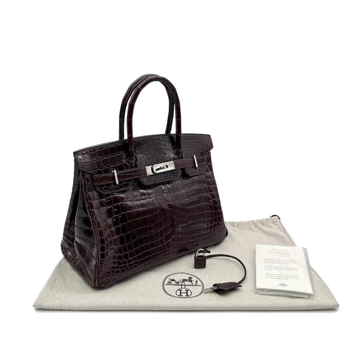 Luxury Promise Japan HERMES BIRKIN 30 COCAON CROCODILE NILOTICUS HAND BAG □L SHW 90299532