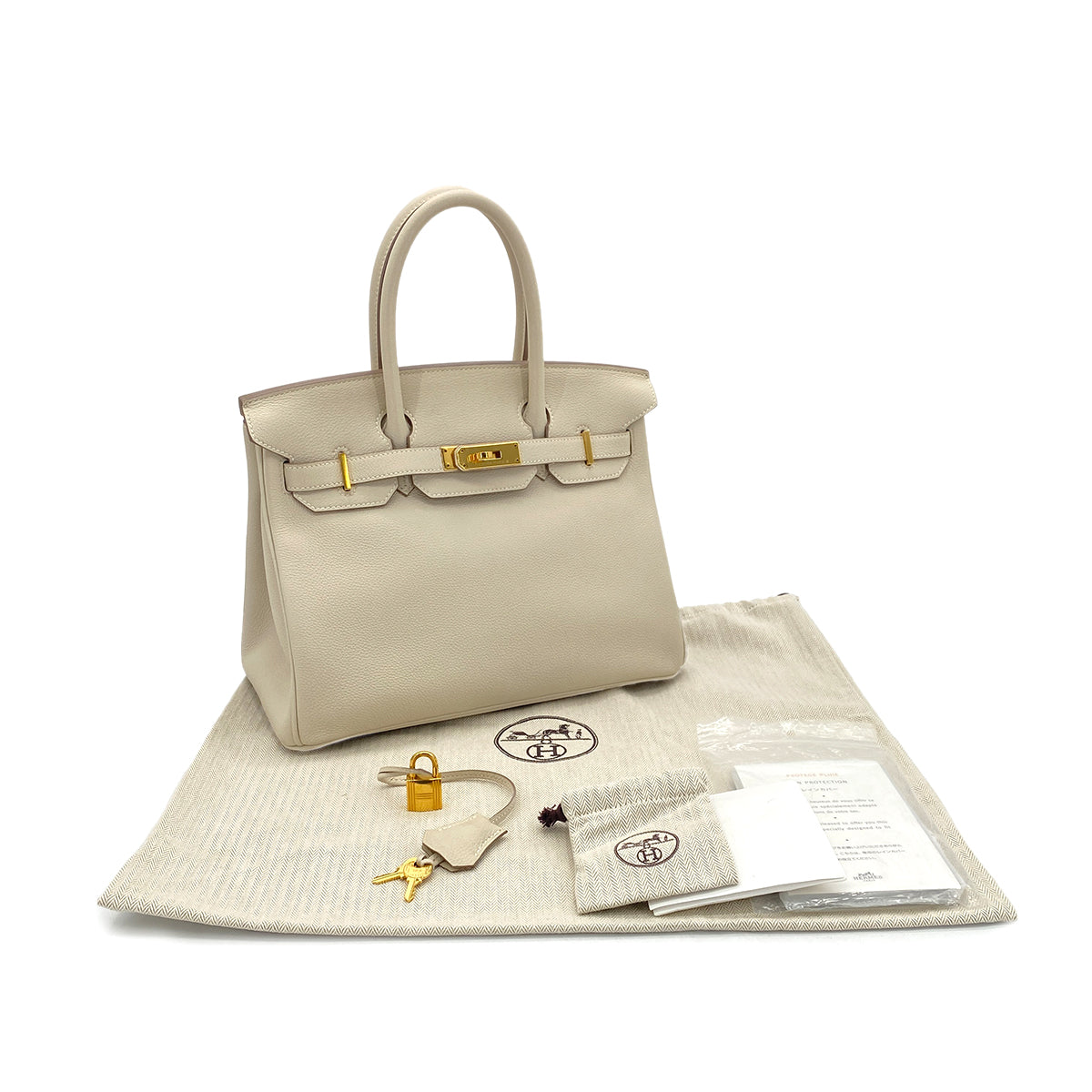 Luxury Promise Japan HERMES BIRKIN 30 CRAIE TOGO HAND BAG A GHW 90301731