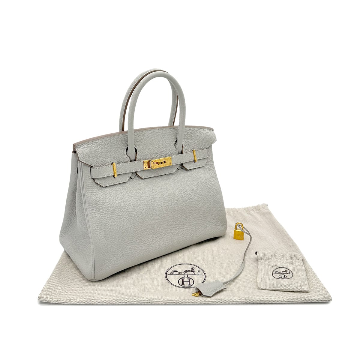 Luxury Promise Japan HERMES BIRKIN 30 GRIS PERLE TOGO HAND BAG D GHW 90292088