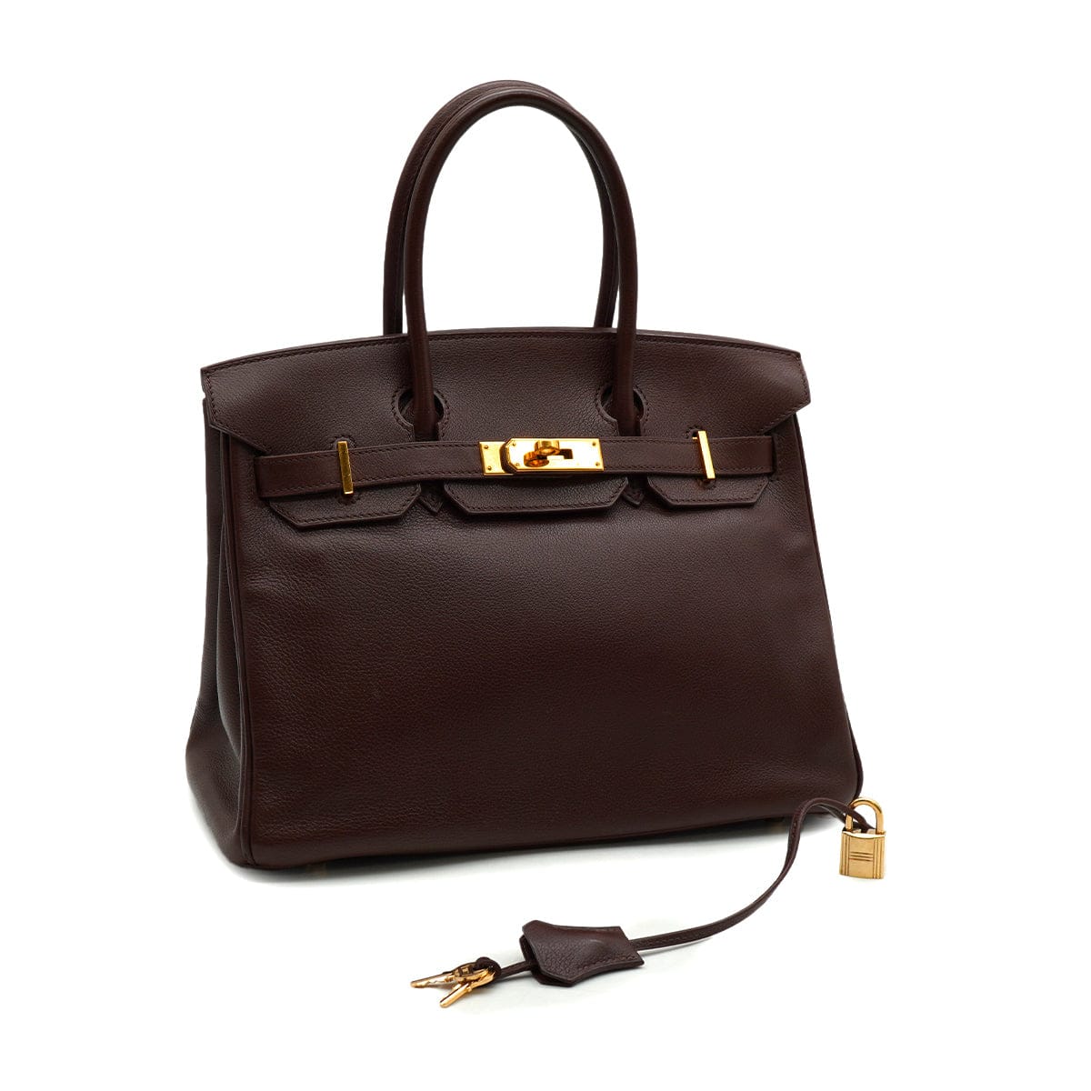 Luxury Promise Japan HERMES BIRKIN 30 MOKA EVER GRAIN HAND BAG 2006 SQUARE J GOLD HARDWARE 90328116