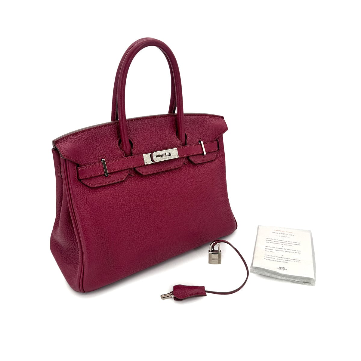 Luxury Promise Japan HERMES BIRKIN 30 RUBIS TAURILLON CLEMENCE HAND BAG □N SHW 90294975