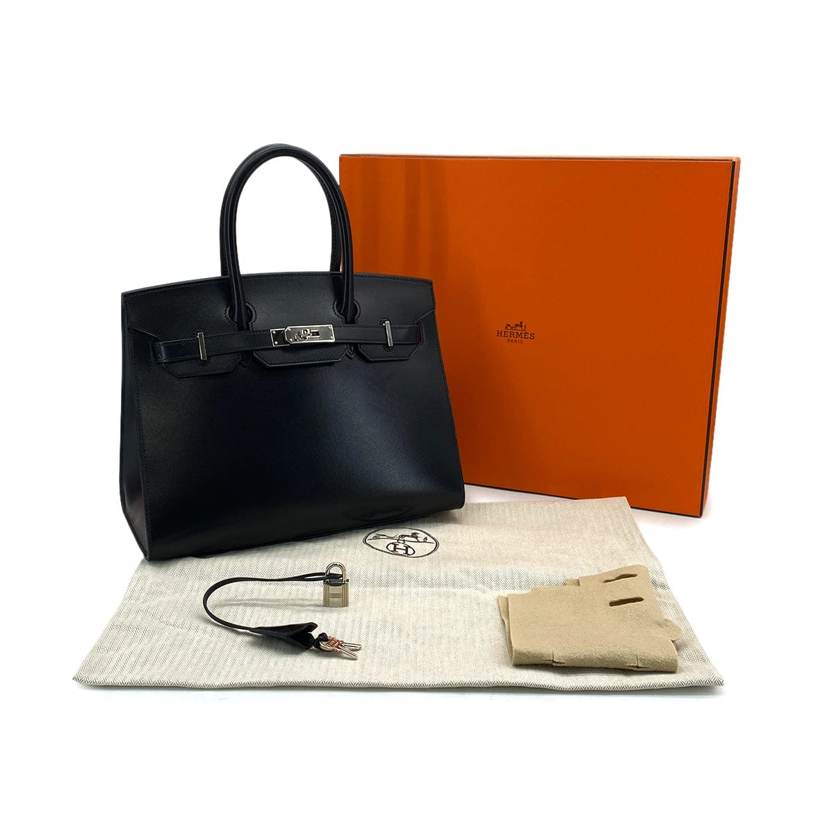 Luxury Promise Japan HERMES BIRKIN 30 SELLIER BLACK BOXCALF HAND BAG 2024 W STAMP PALLADIUM HARDWARE 90324129
