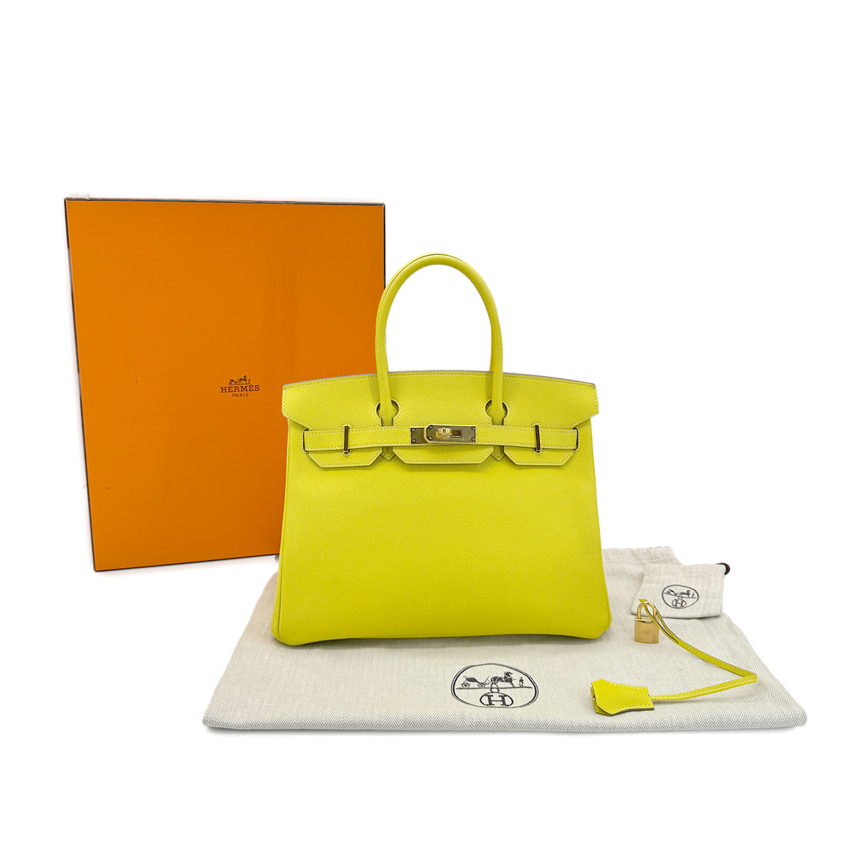 Luxury Promise Japan HERMES BIRKIN 30 SOUFRE VEAU EPSOM HAND BAG D GHW 90280527