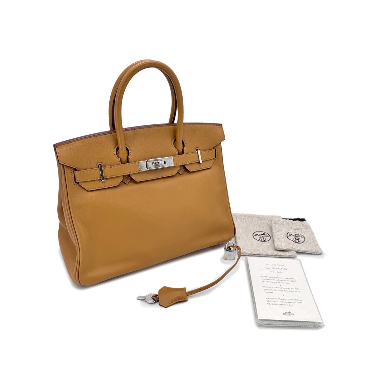 Luxury Promise Japan HERMES BIRKIN 30 TABAC CAMEL VEAU SWIFT HAND BAG □M SHW 90293006