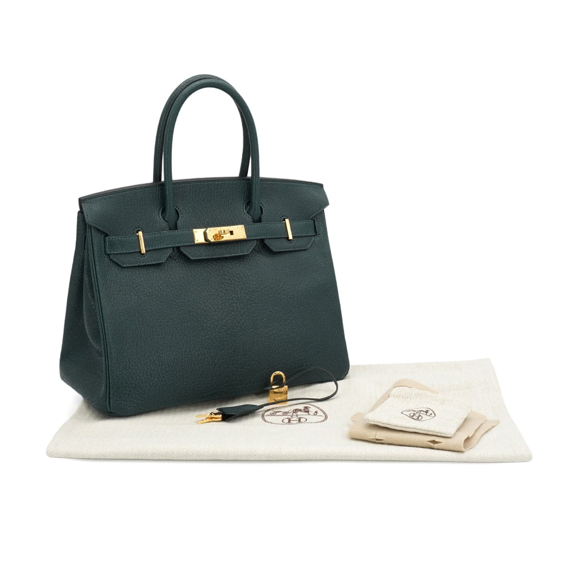 Luxury Promise Japan HERMES BIRKIN 30 VERT MOYEN CHEVRE HAND BAG 2024 W STAMP GOLD HARDWARE 90343837