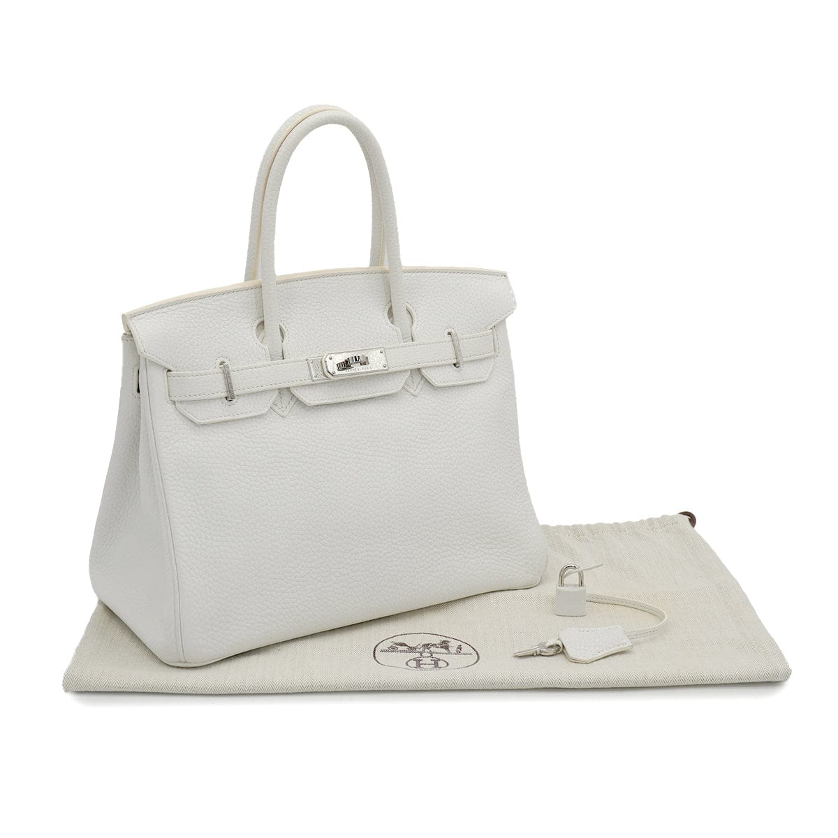 Luxury Promise Japan HERMES BIRKIN 30 WHITE TAURILLON CLEMENCE HAND BAG 2007 SQUARE K STAMP PALLADIUM HARDWARE 90331000