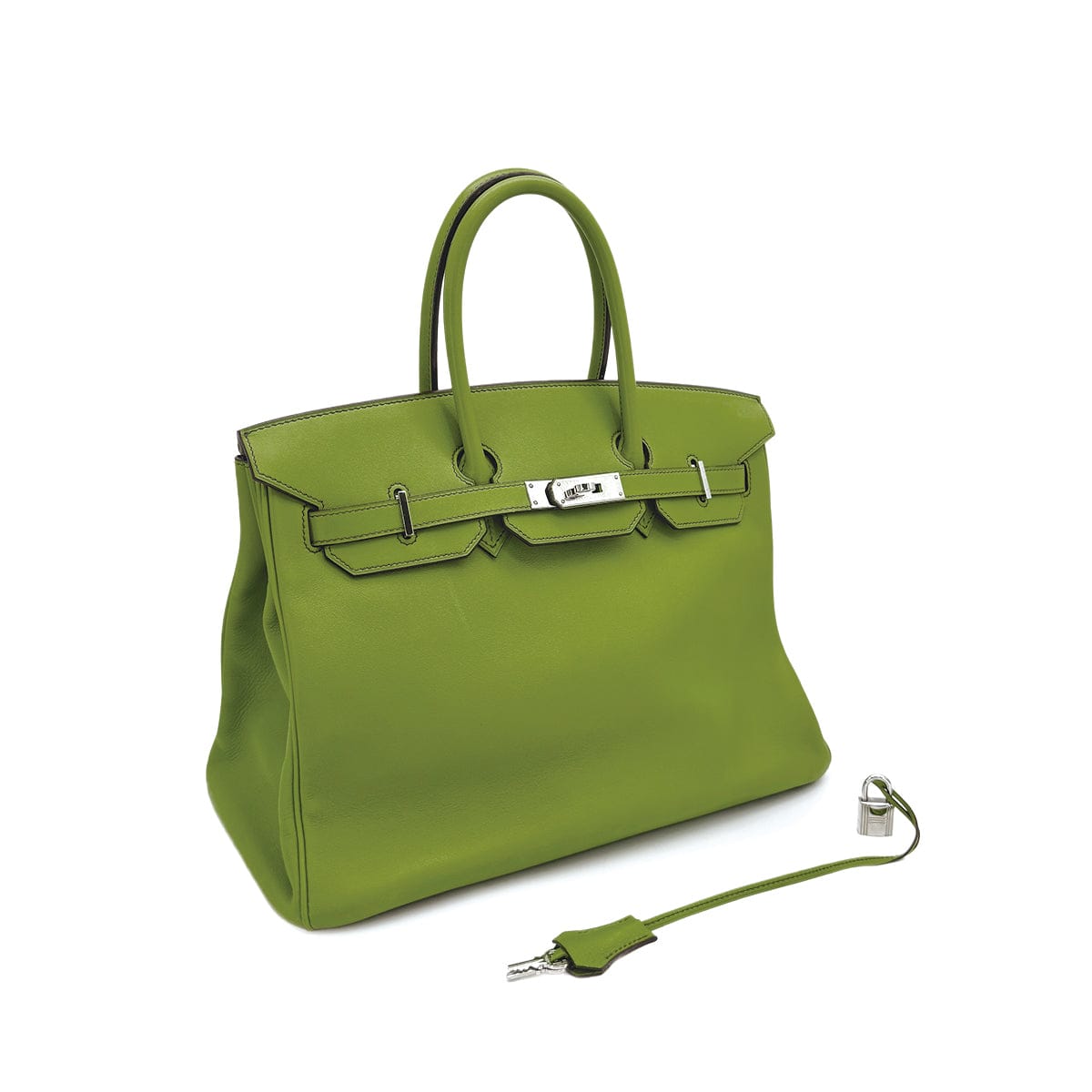Luxury Promise Japan HERMES BIRKIN 35 ANIS GREEN SWIFT HAND BAG 2006 SQUARE J PALLADIUM HARDWARE 90312705
