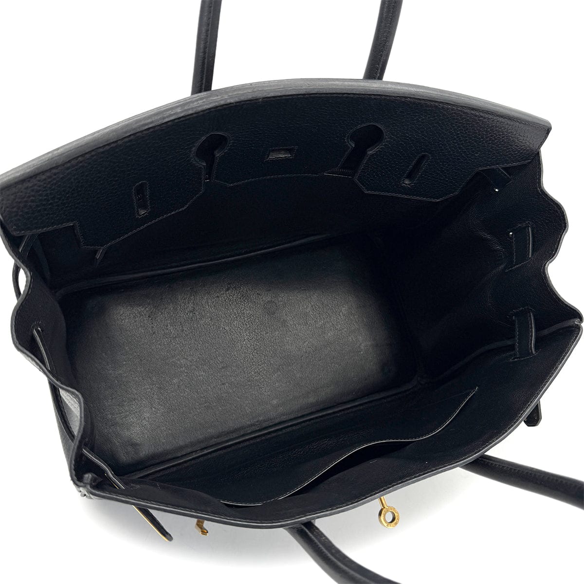 Luxury Promise Japan HERMES BIRKIN 35 BLACK ARDENNES HAND BAG 1998 SQUARE B GOLD HARDWARE 90318615