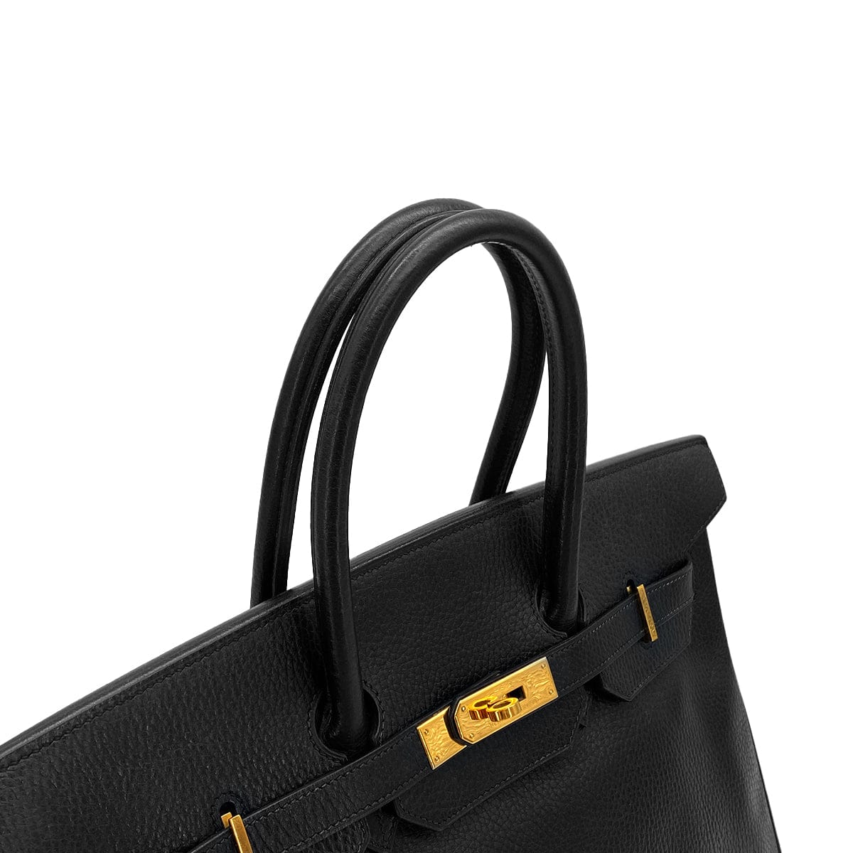 Luxury Promise Japan HERMES BIRKIN 35 BLACK ARDENNES HAND BAG 1999 SQUARE C GOLD HARDWARE 90327307