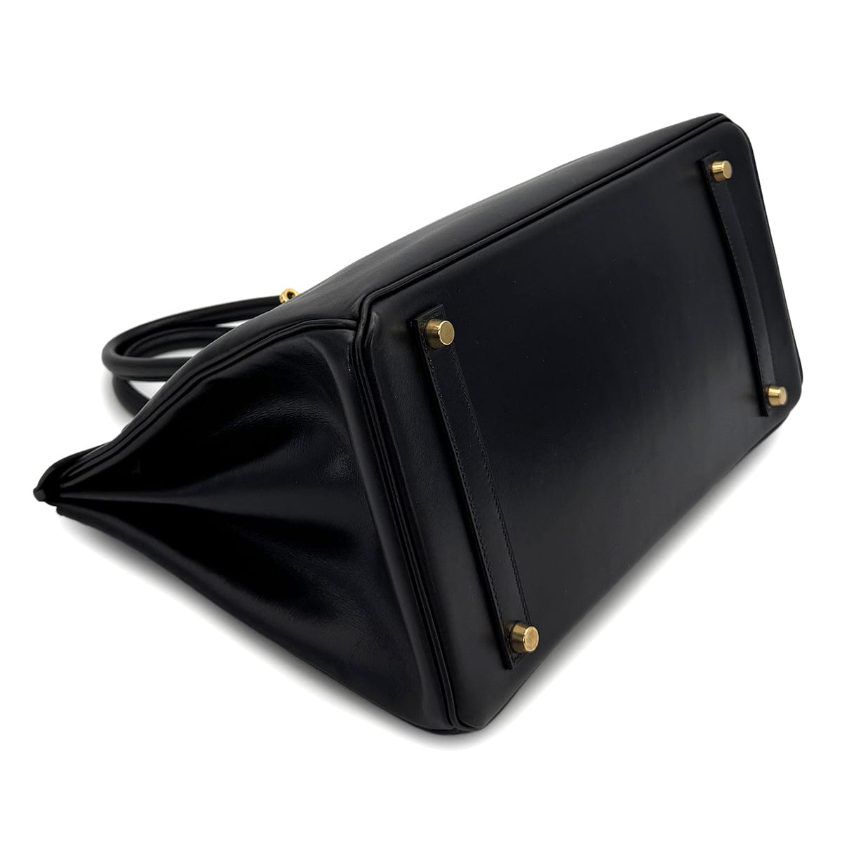 Luxury Promise Japan HERMES BIRKIN 35 BLACK BOXCALF HAND BAG 2002 SQUARE F GOLD HARDWARE 90314885