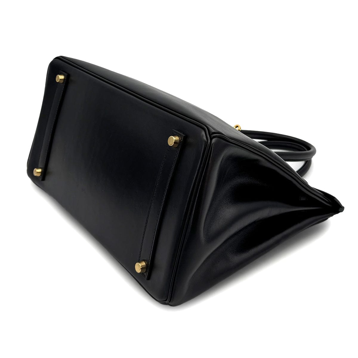 Luxury Promise Japan HERMES BIRKIN 35 BLACK BOXCALF HAND BAG 2002 SQUARE F GOLD HARDWARE 90314885