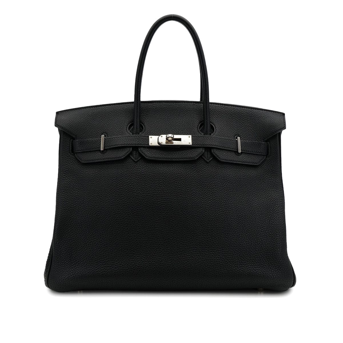 Luxury Promise Japan HERMES BIRKIN 35 BLACK TOGO HAND BAG 2006 SQUARE J PALLADIUM HARDWARE 90312933