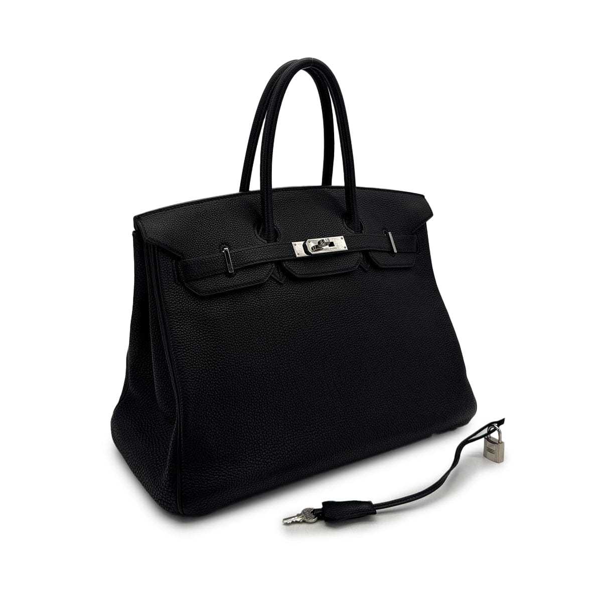 Luxury Promise Japan HERMES BIRKIN 35 BLACK TOGO HAND BAG 2006 SQUARE J PALLADIUM HARDWARE 90312933