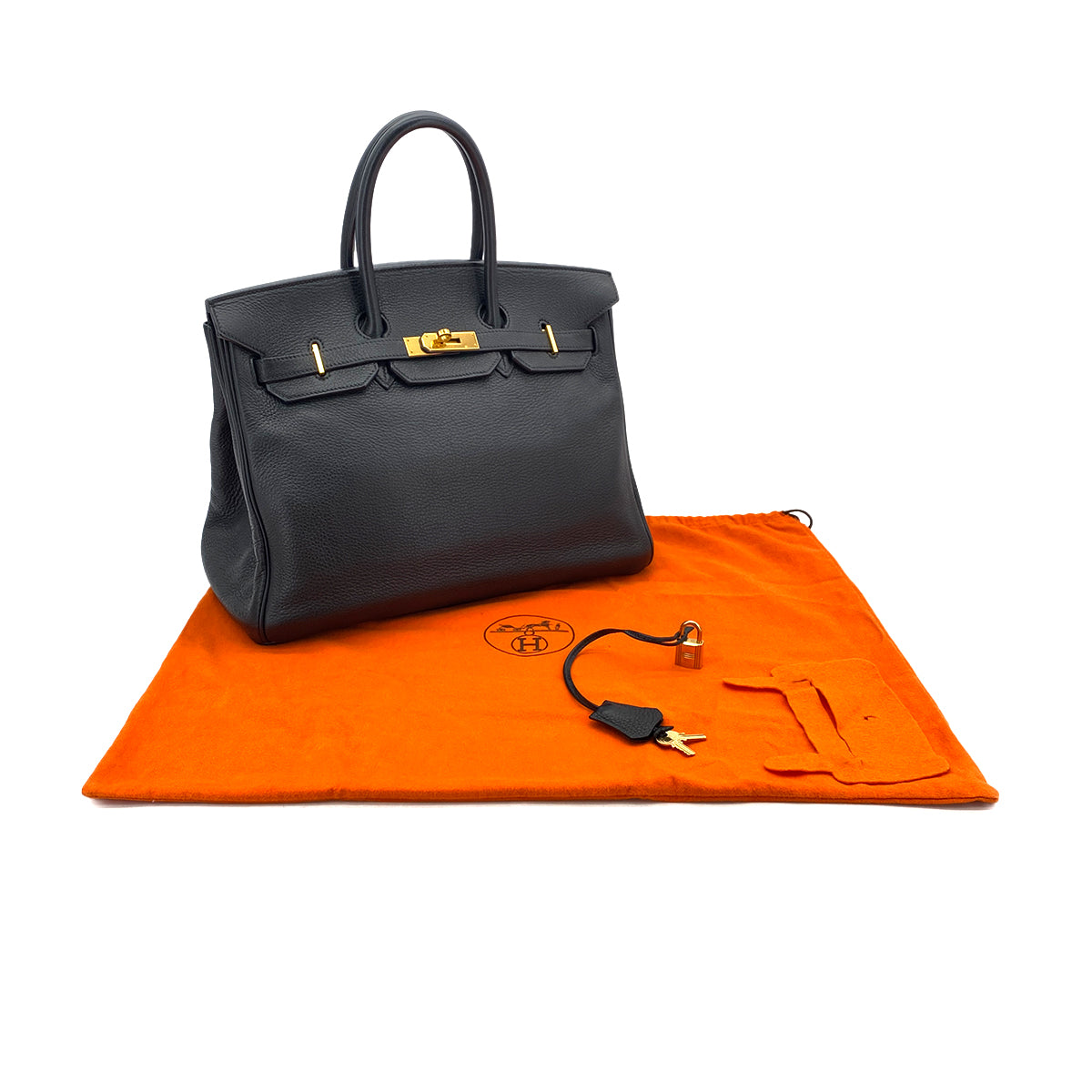 Luxury Promise Japan HERMES BIRKIN 35 BLACK TOGO HAND BAG □G GHW 90297513