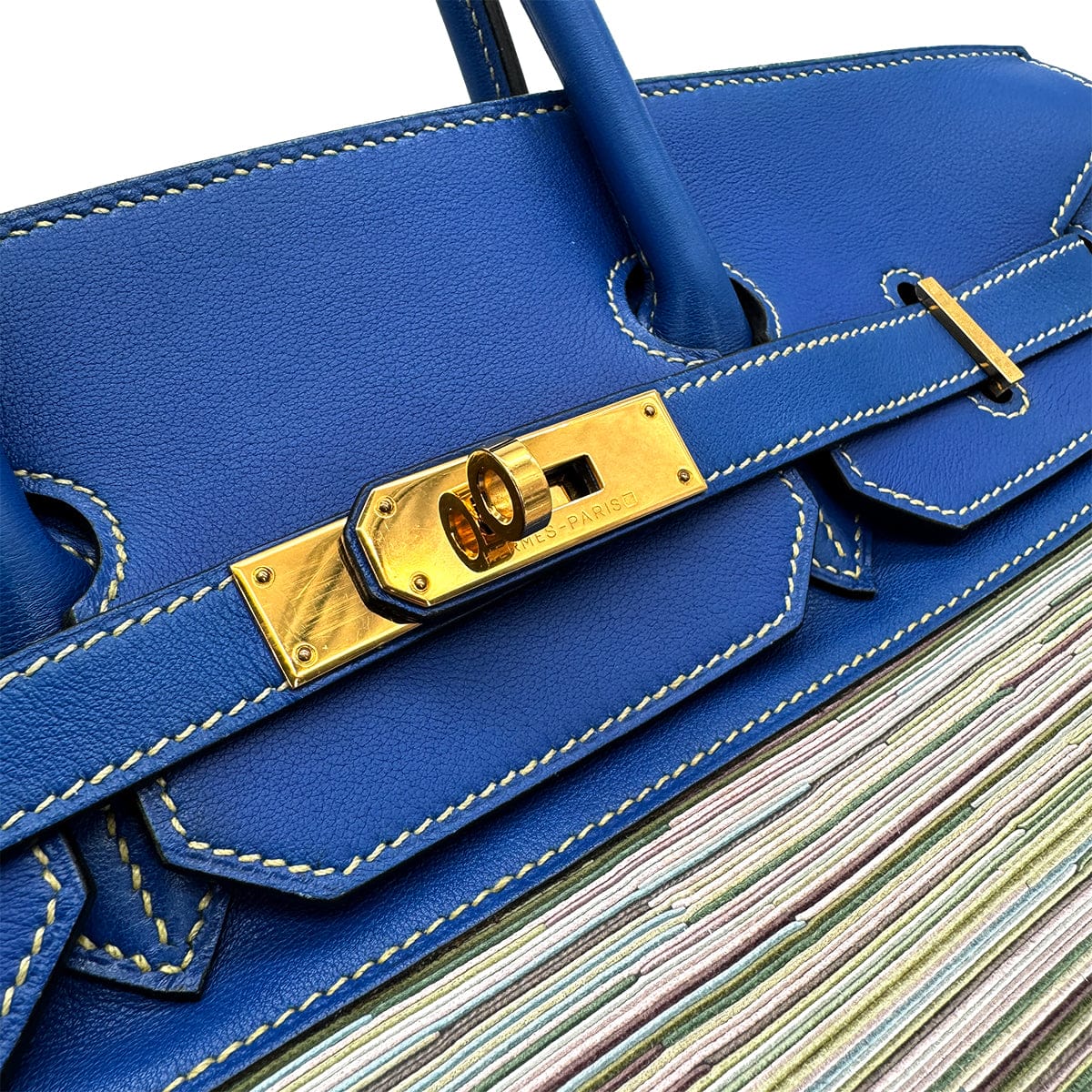 Luxury Promise Japan HERMES BIRKIN 35 BLUE FRANCE VEAU GULLIVER VIBRATO HAND BAG 2002 SQUARE F GOLD HARDWARE 90319534